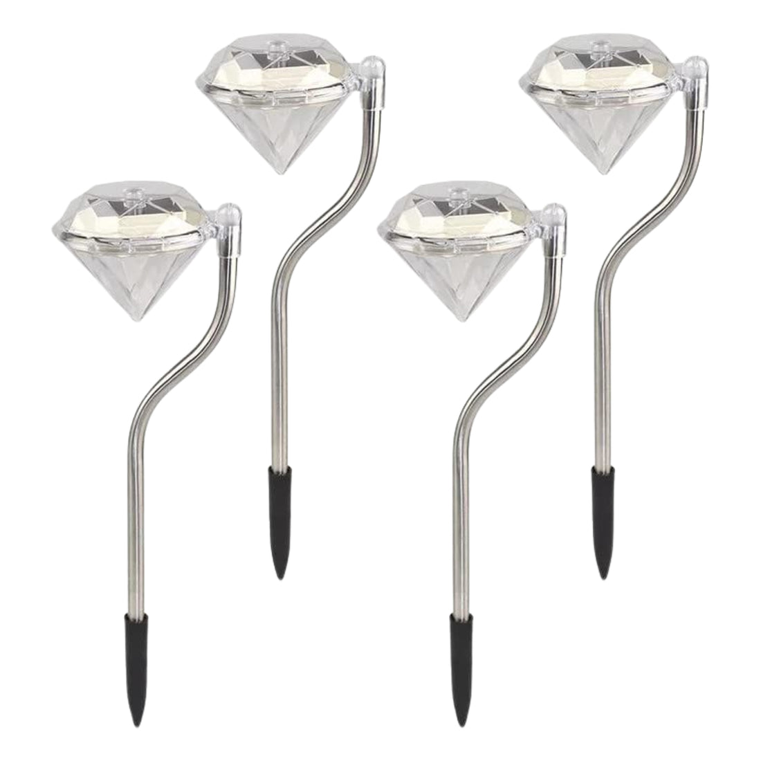4-Pack Diamond Solar Garden Lights – Outdoor LED Decoration