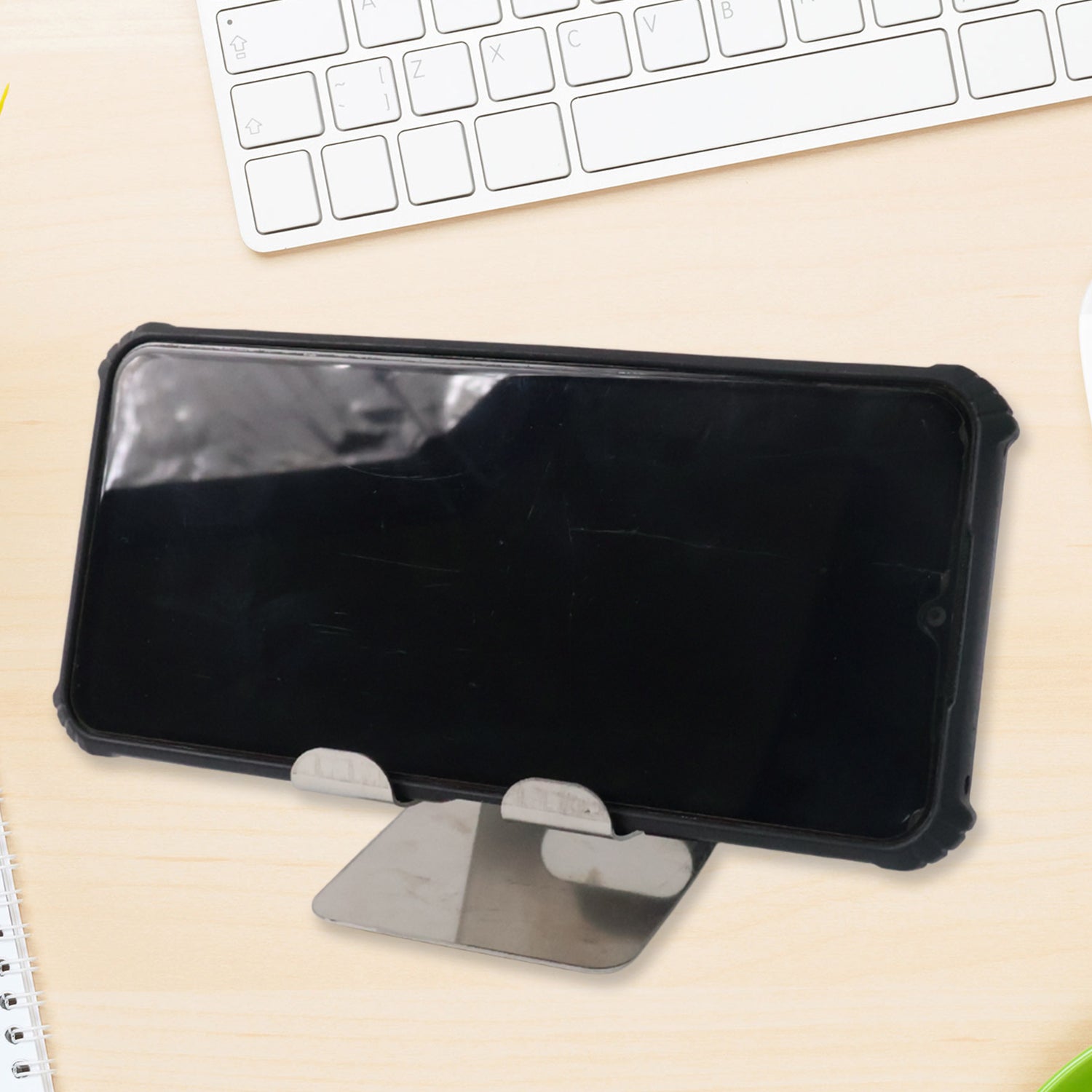 Universal Stainless Steel Phone & Tablet Stand Holder – 1 Pc