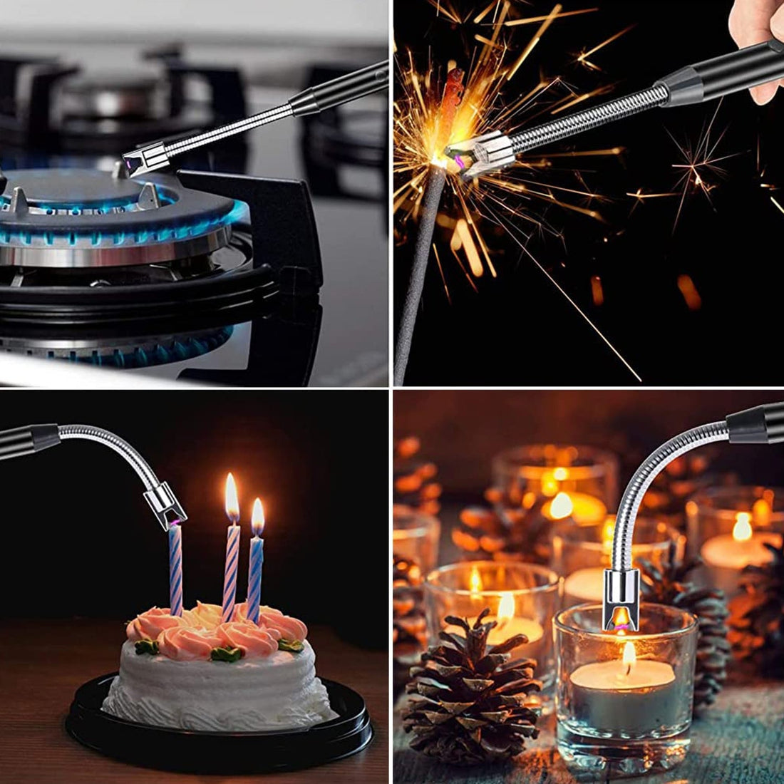 USB Rechargeable Flexible Electric Arc Lighter – Windproof & Flameless