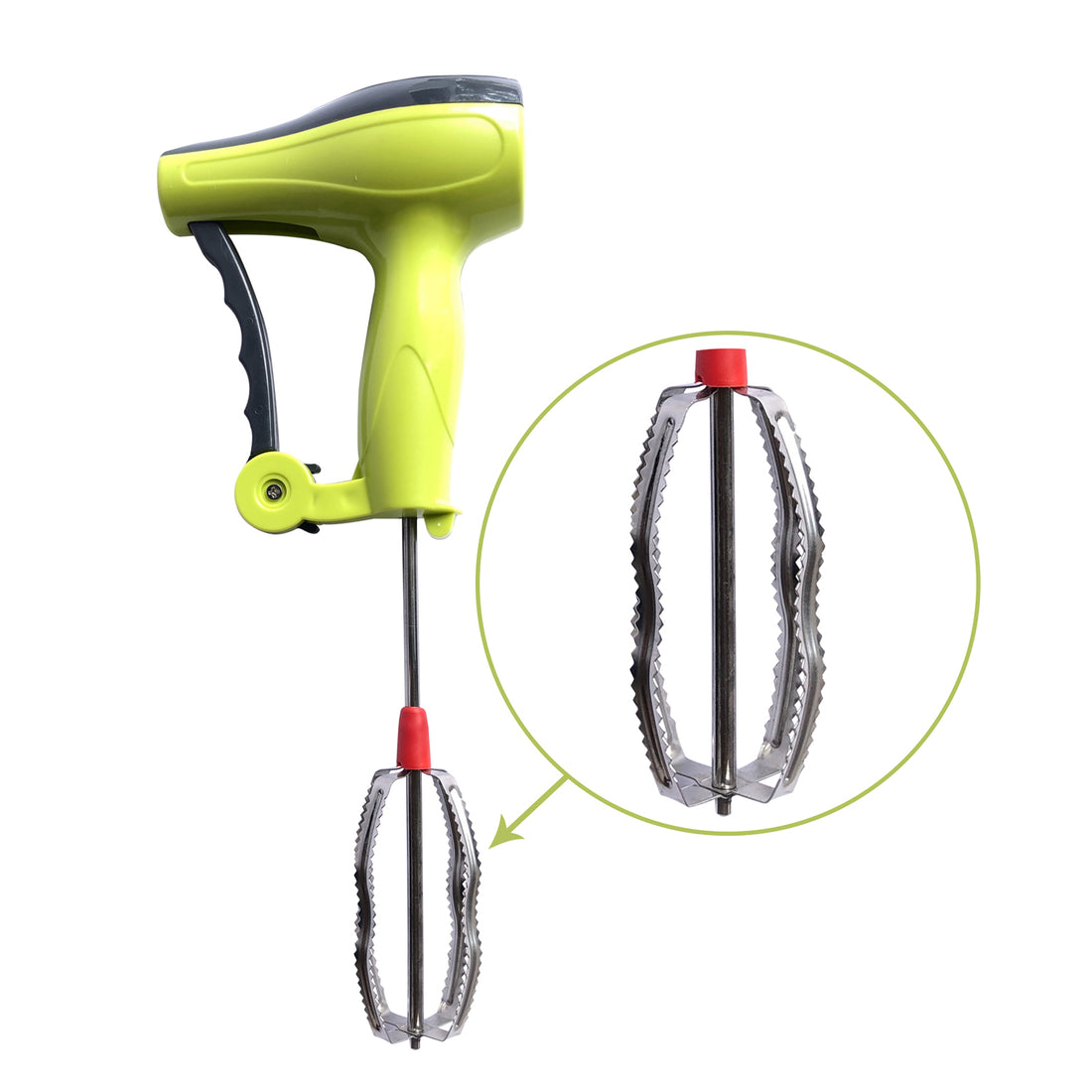 Power-Free Manual Hand Blender – Stainless Steel Blades, Mixer
