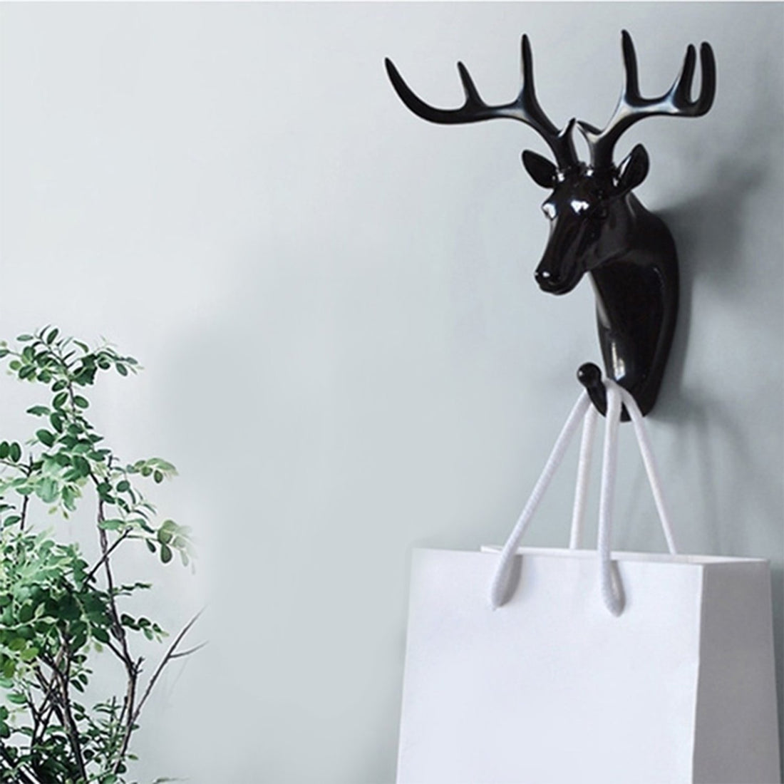 Deer Head Wall Hook Hanger – Self-Adhesive Door Hook for Coat, Keys, & Accessories