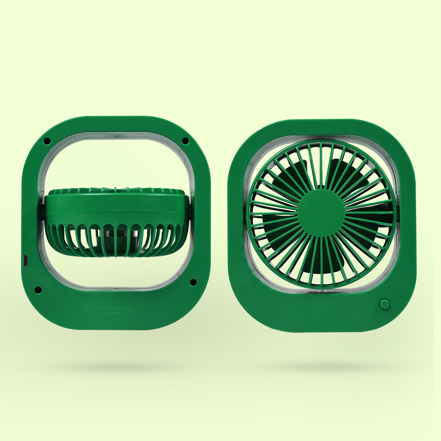 Portable USB Fan – Rechargeable, Quiet, 180° Rotating (Battery Not Included)