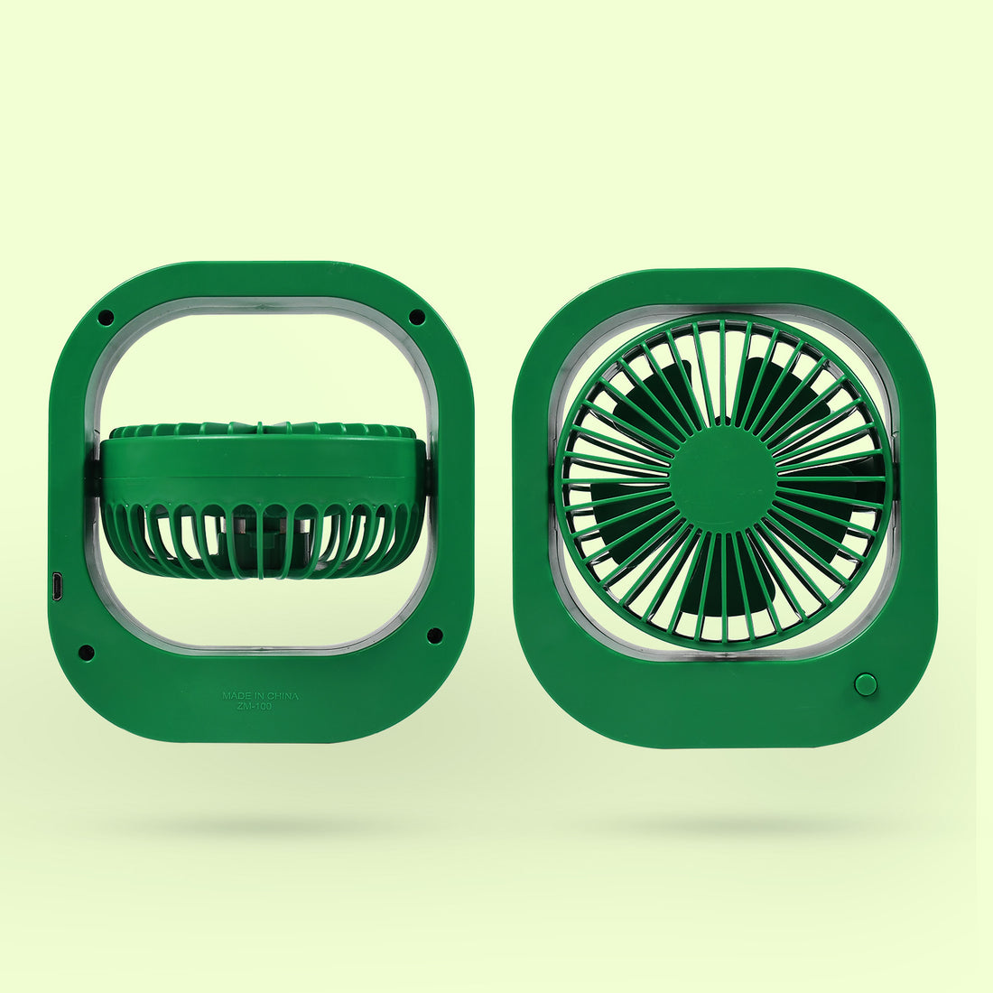 Portable USB Fan – Rechargeable, Quiet, 180° Rotating (Battery Not Included)