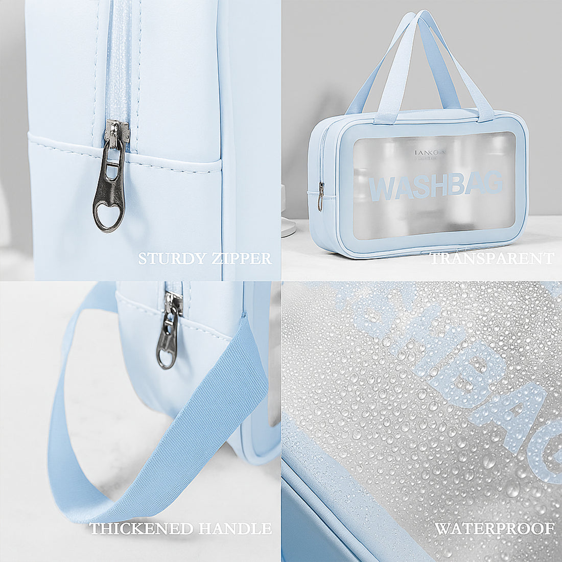 3-in-1 Waterproof Transparent Travel Toiletry Bag Set – Compact & Durable