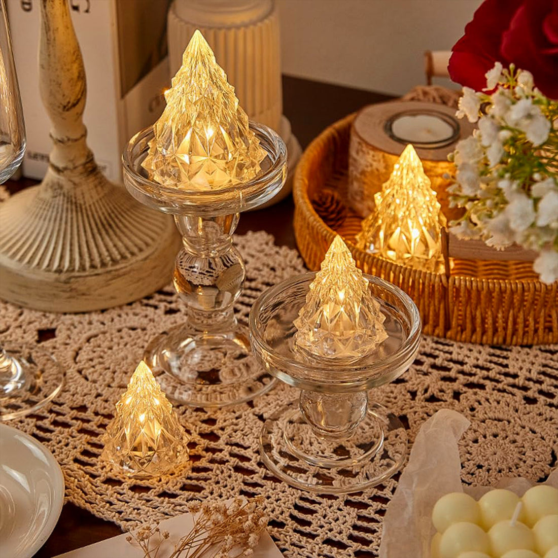 Iceberg Pyramid Tea Light Candle – Decorative & Elegant (1 Pc)
