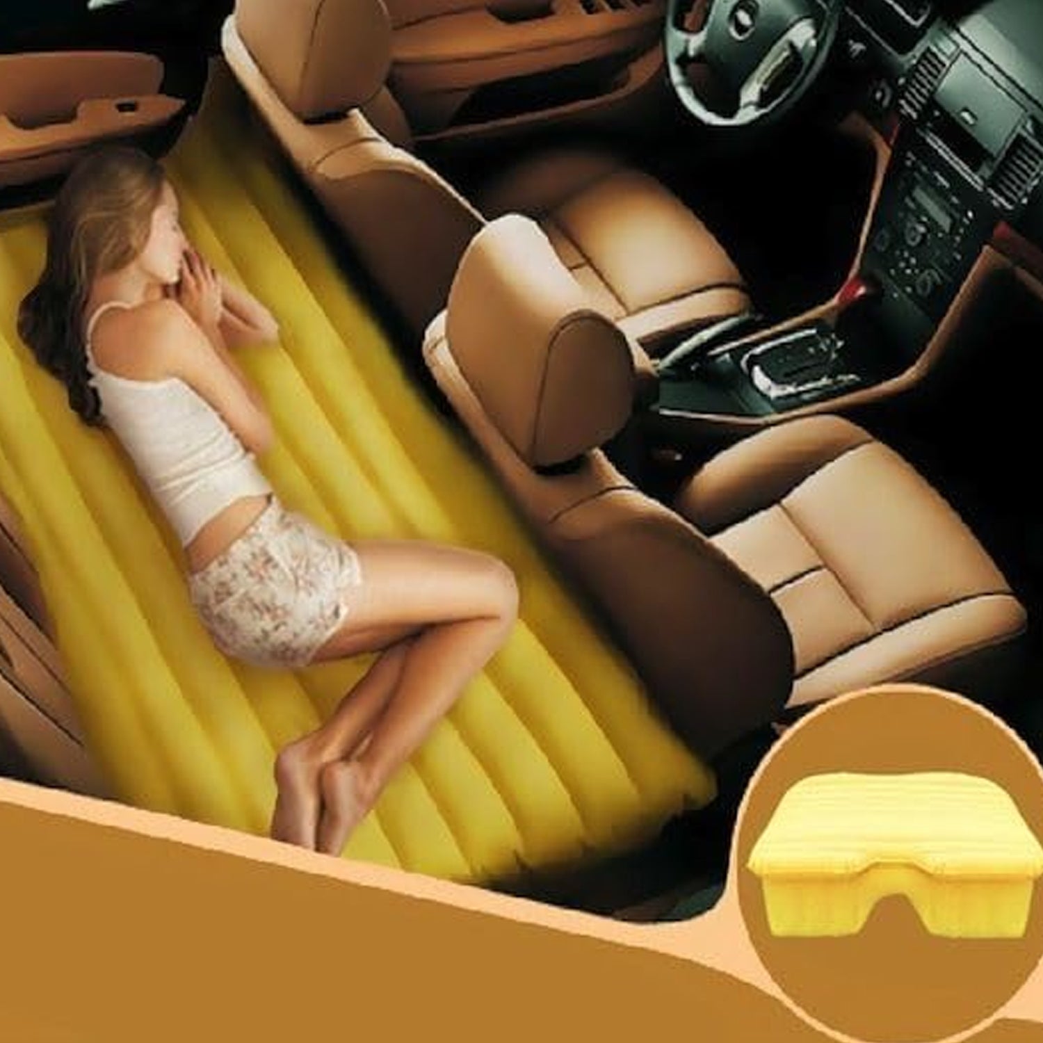 Portable Inflatable Car Backseat Mattress Bed - 1 Piece