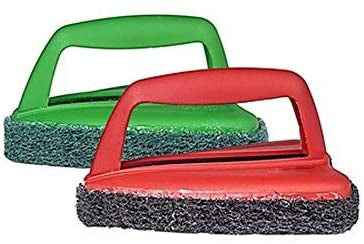 Bathroom Brush with Abrasive Scrubber for Deep Tile Cleaning