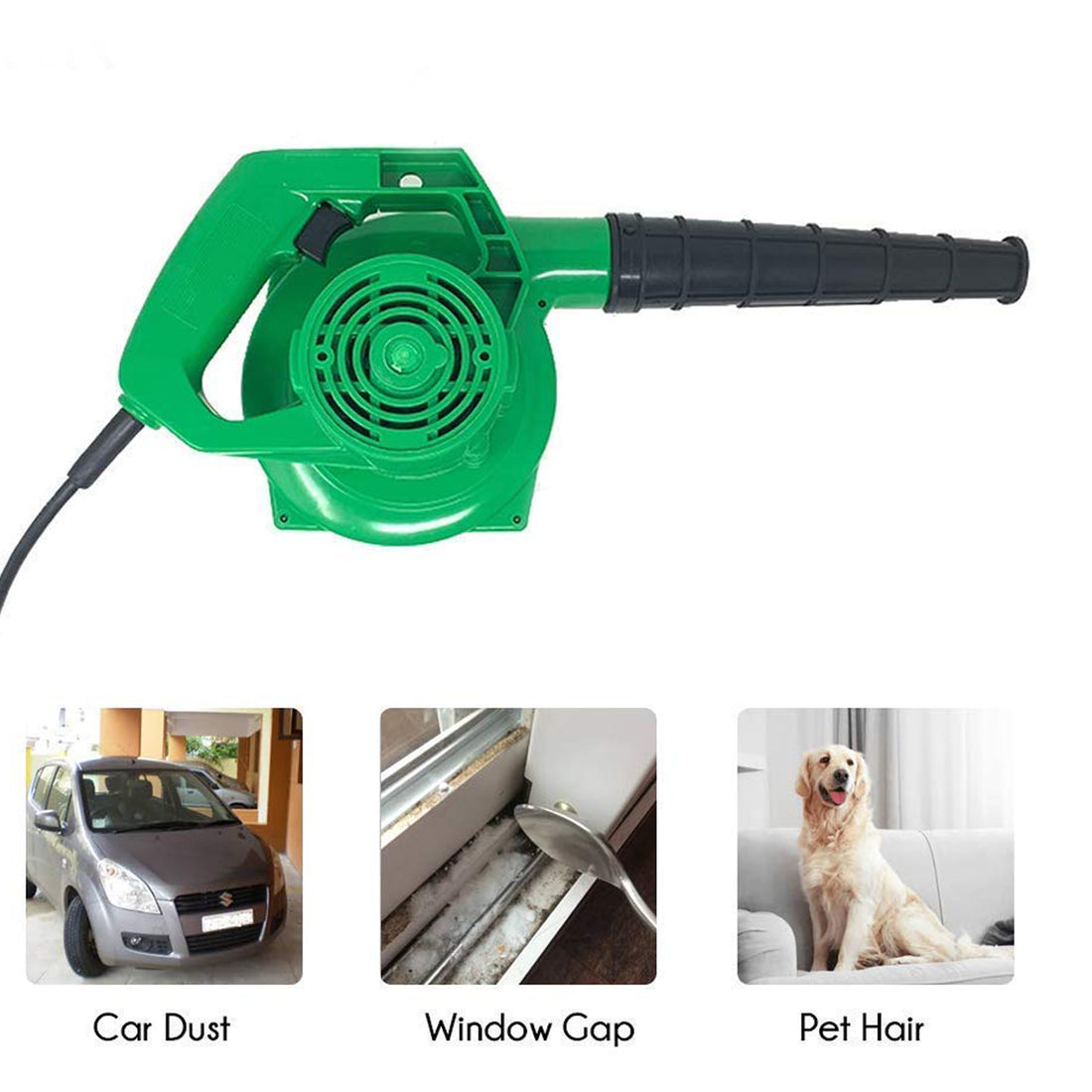 650V Heavy Duty Air Blower - 350W, 13000 RPM, Green, Portable