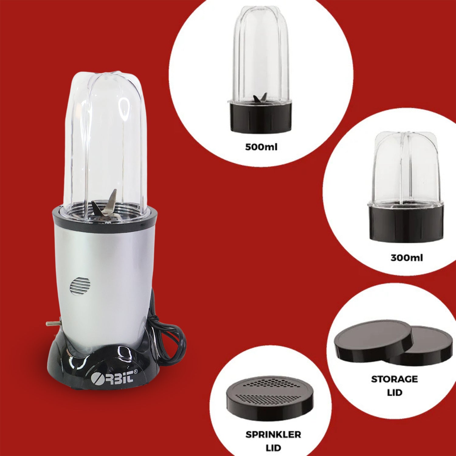 Orbit 400W Multi-Purpose Bullet Mixer - 2 Jars