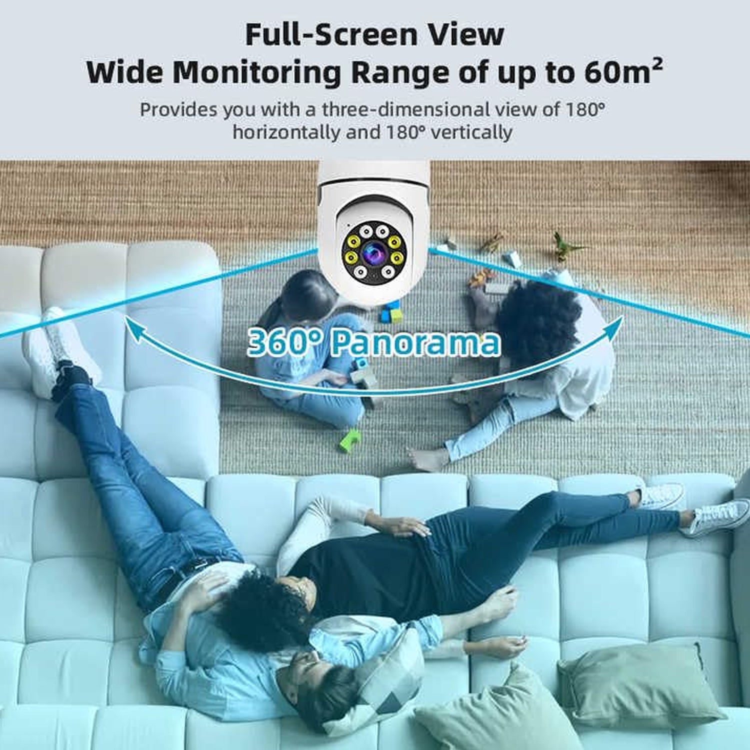 V380 Pro 360° Fisheye Wireless CCTV Camera - WiFi, 1-Pack