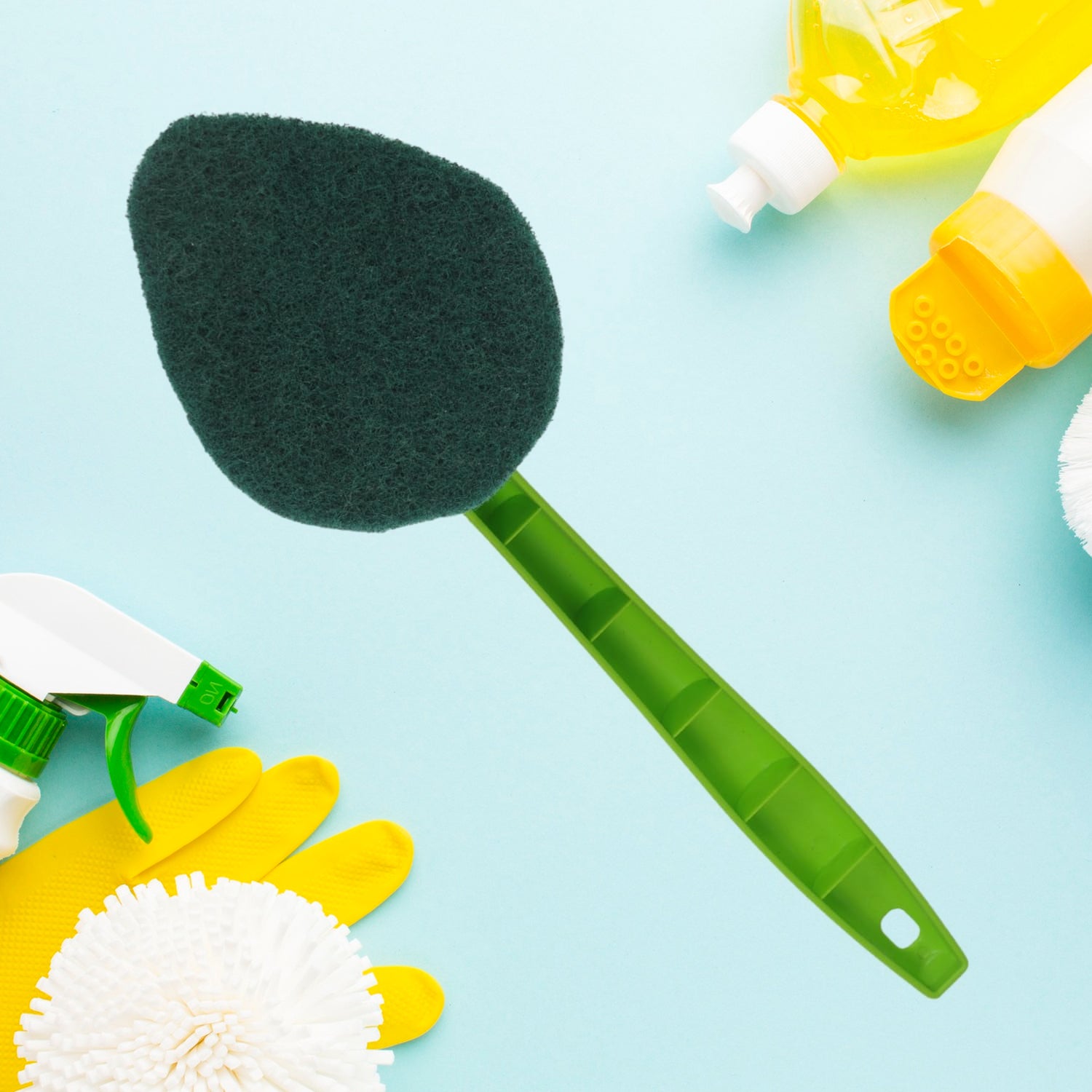 Scrubber Hockey with Long Handle – Durable Floor Cleaning Brush (1 Pc)