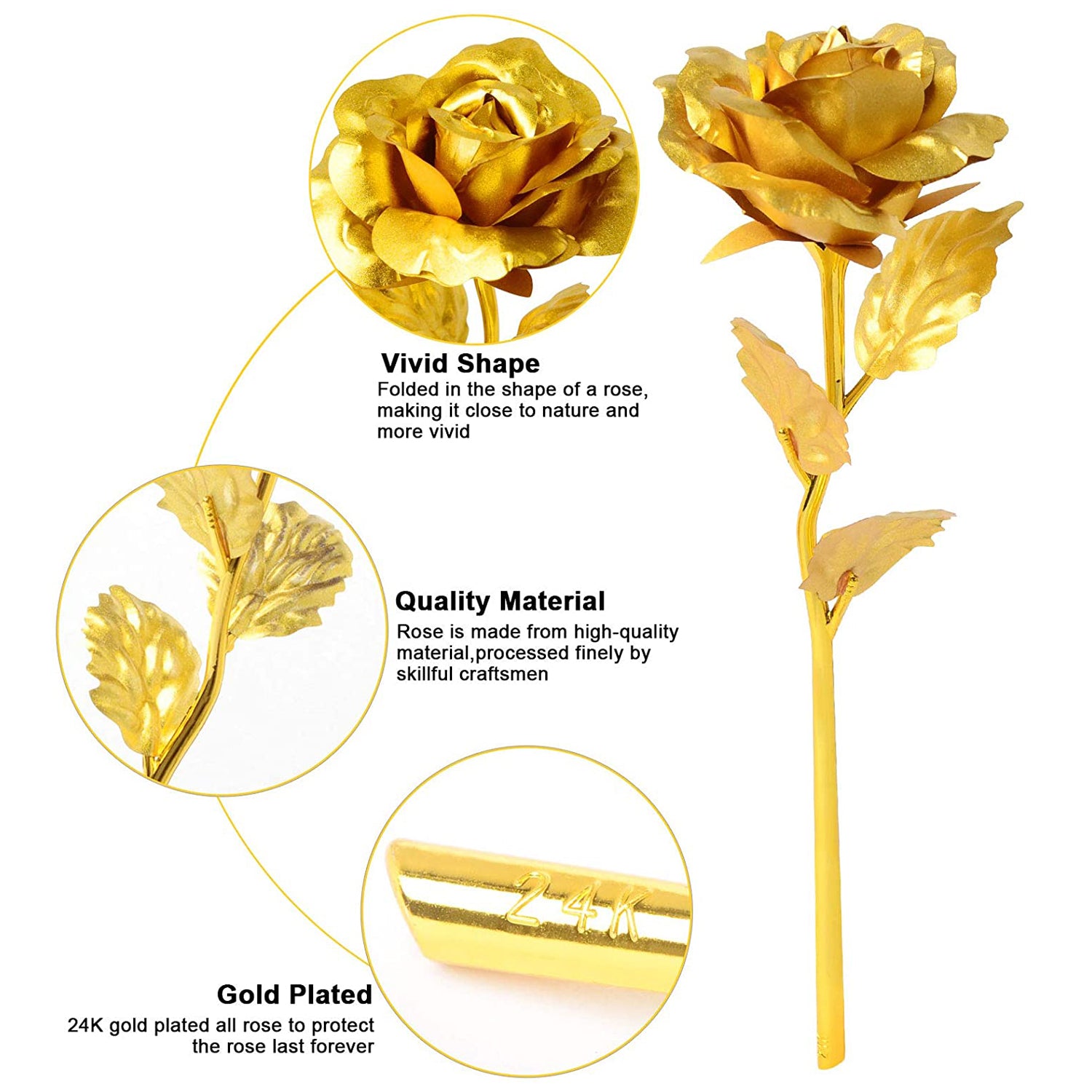 Luxury Gold-Plated Artificial Golden Rose – Premium Box Included