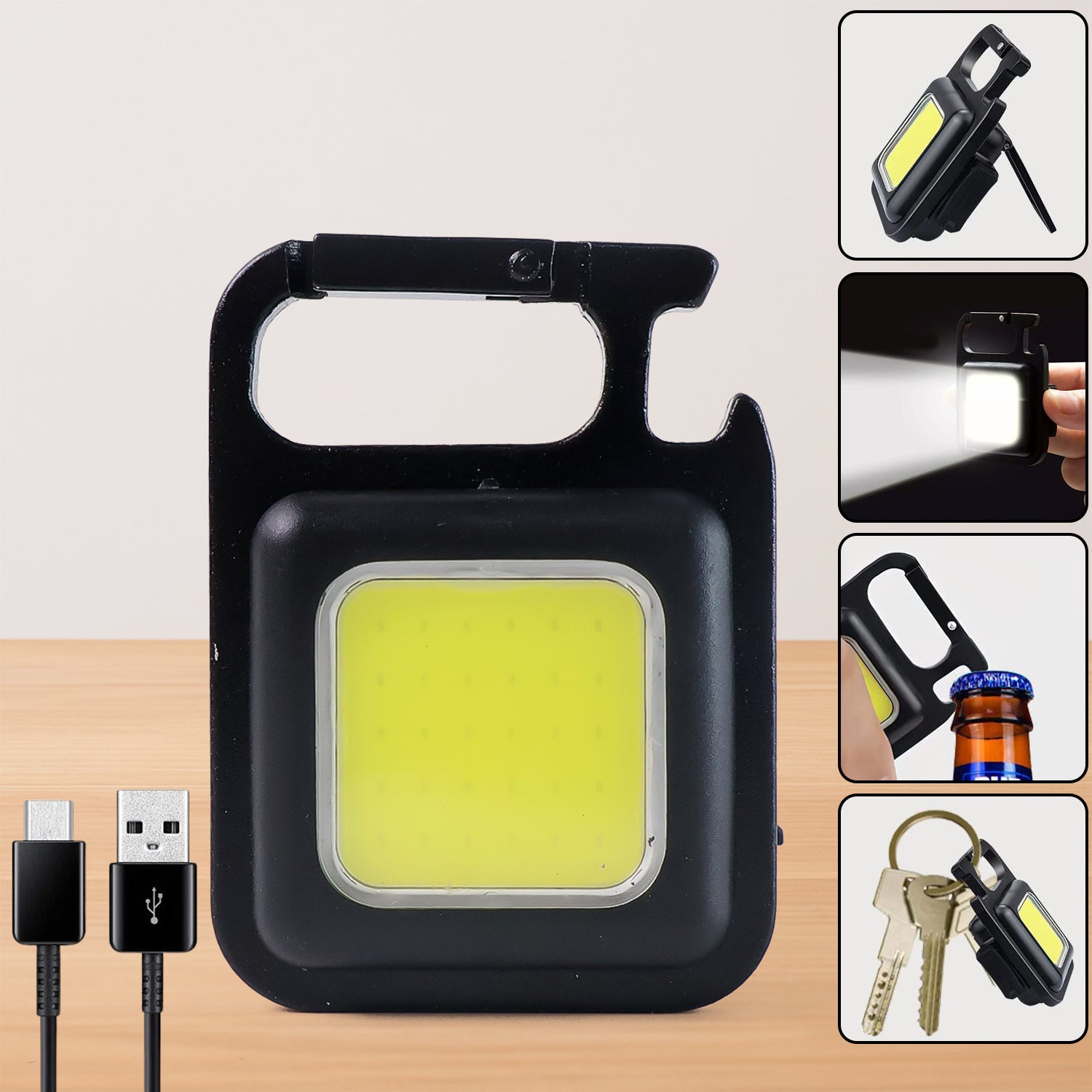 Rechargeable Mini Flashlight – 4 Light Modes, Portable Keychain