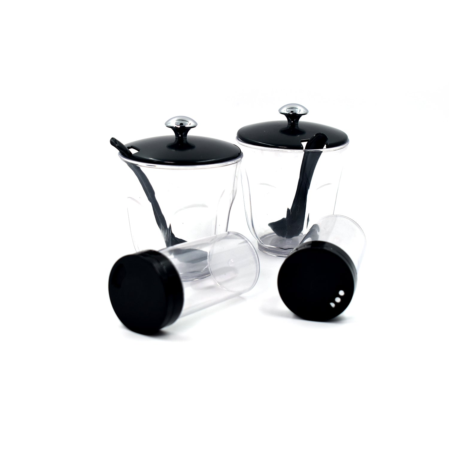 Ganesh Rendy Condiment Set with Transparent Spice Jar (Plastic)