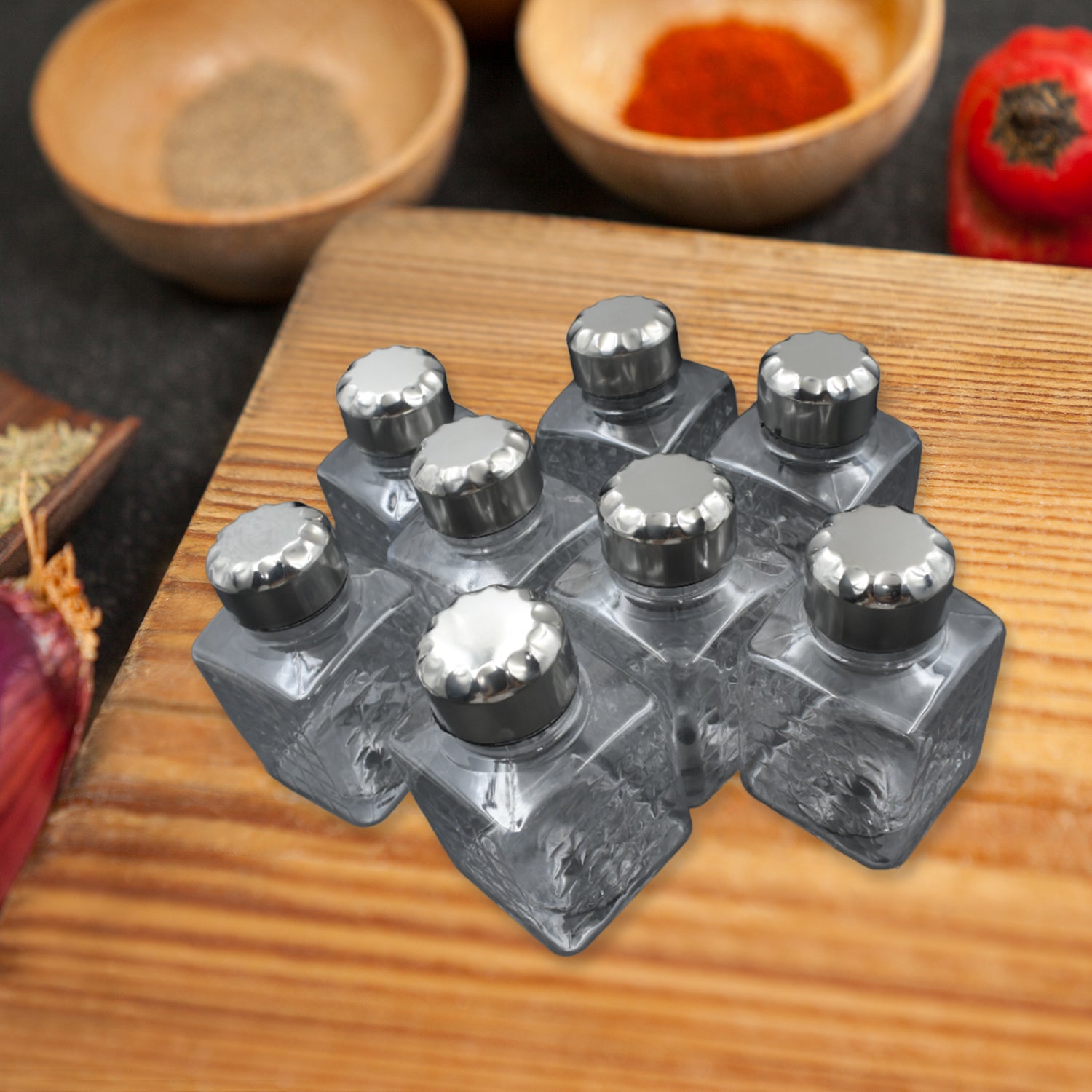 360° Revolving Spice Rack Set with 8 Square Containers