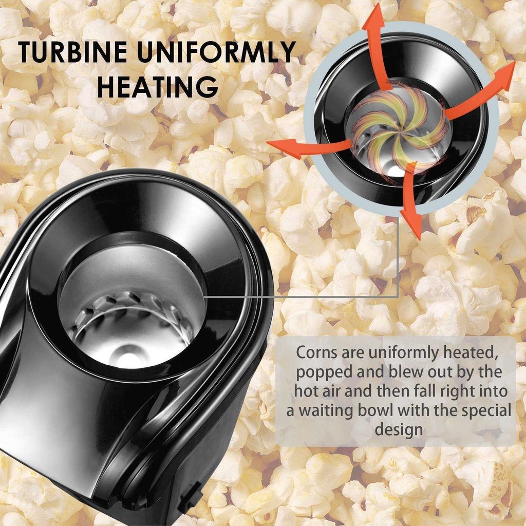 Electric Hot Air Popcorn Maker – Fast & Healthy Snack Machine