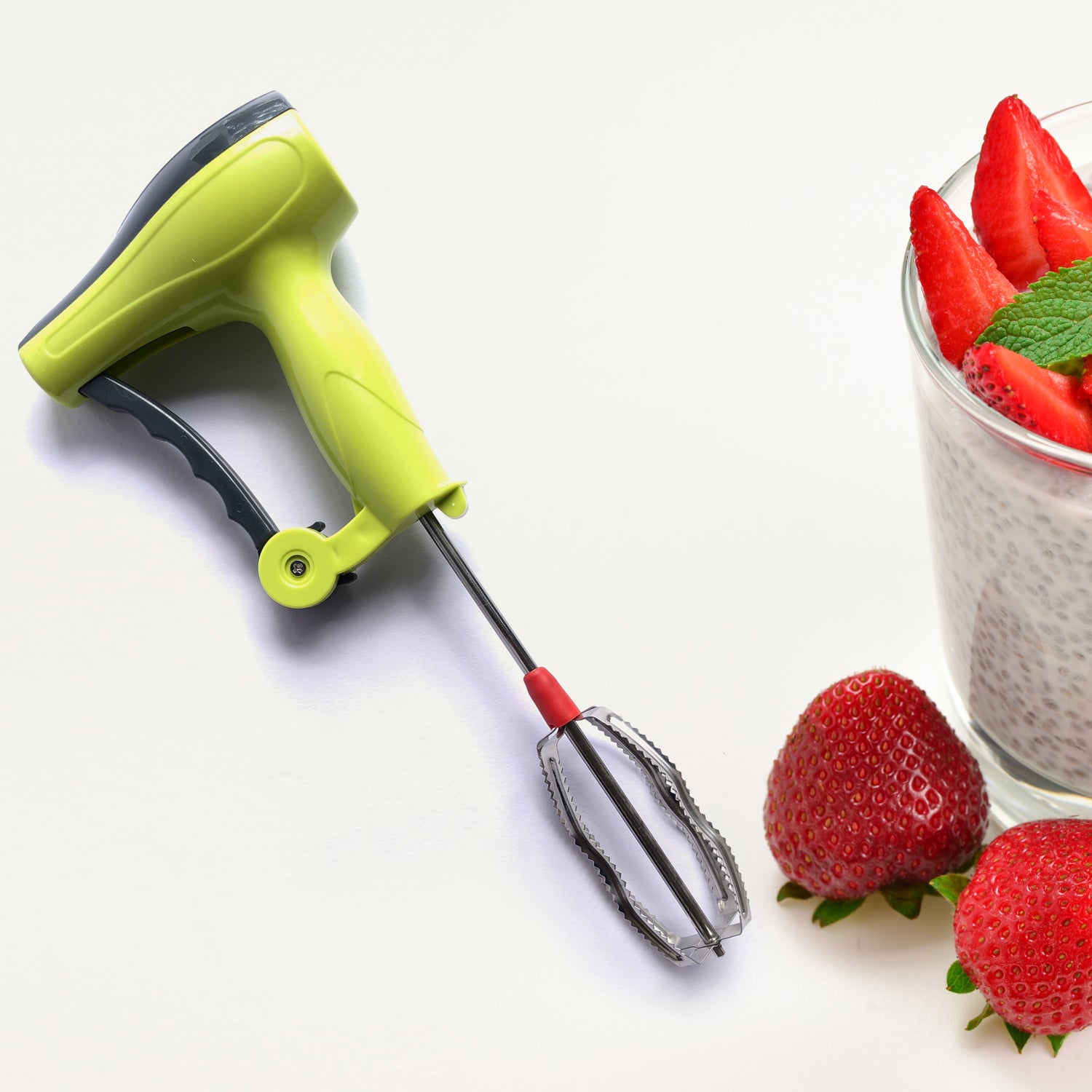 Power-Free Manual Hand Blender – Stainless Steel Blades, Mixer