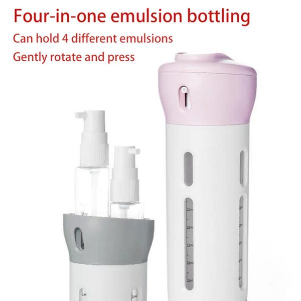 4-in-1 Travel Dispenser Bottle Set – Refillable Cosmetic Containers