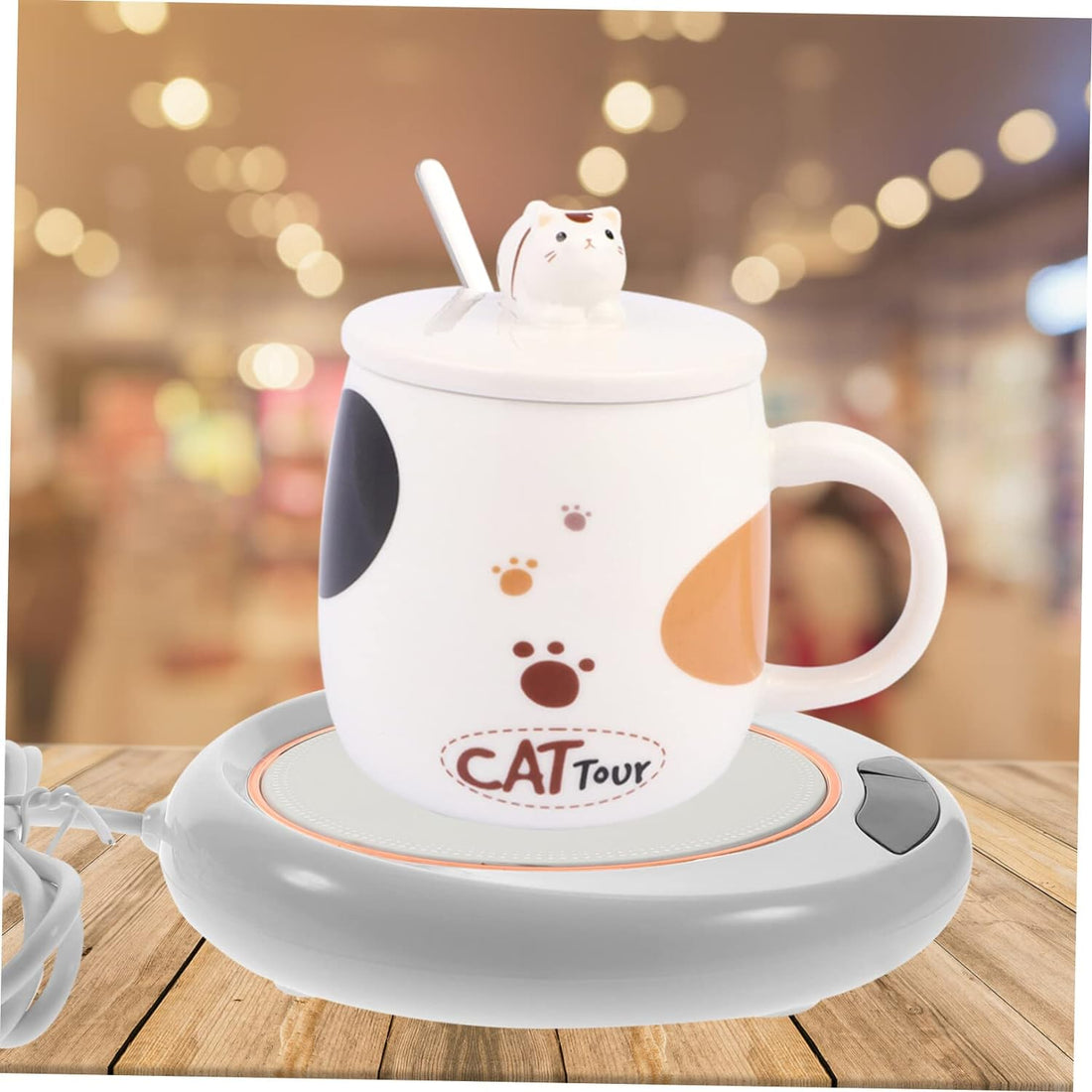 USB Heated Coaster - Portable Coffee Mug Warmer for Office Desk