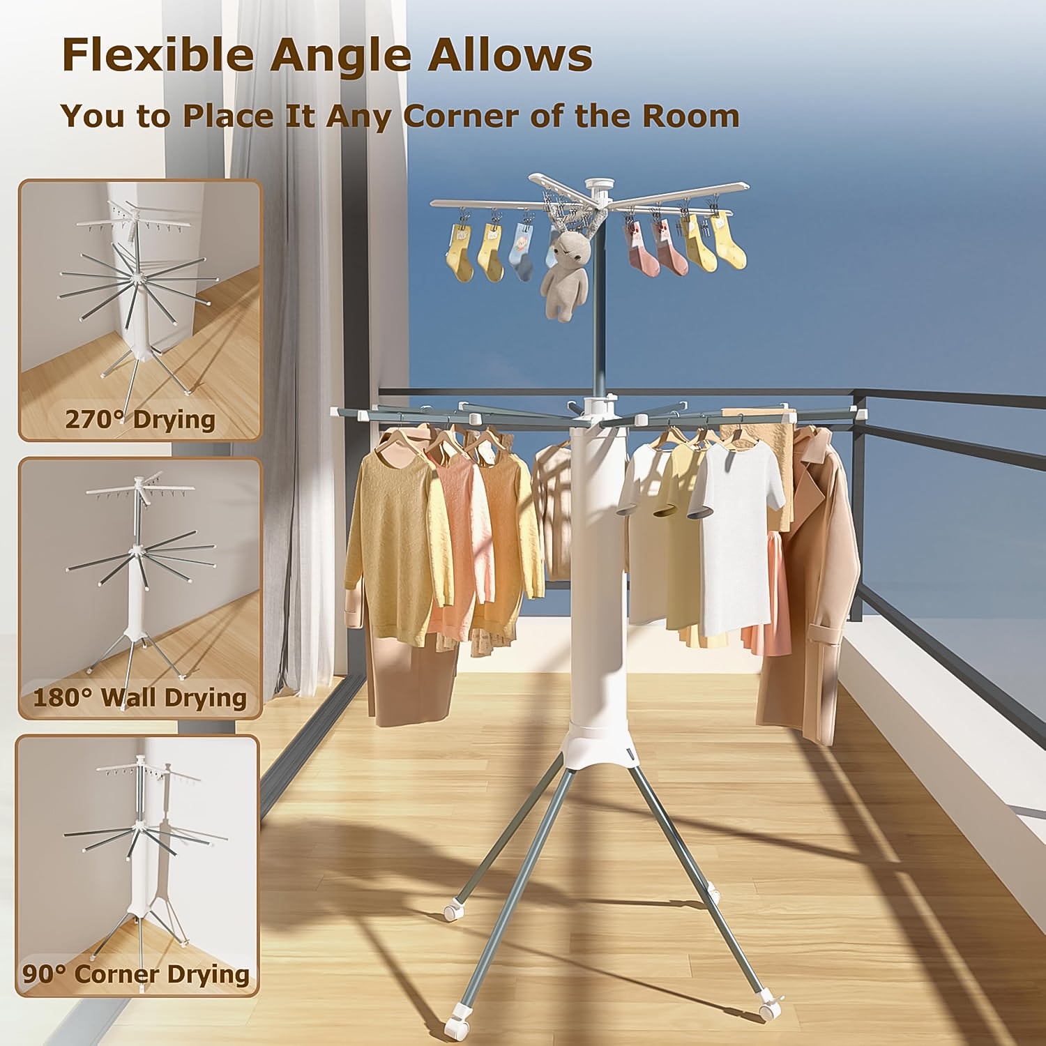 Multi-Layer Foldable Clothes Drying Rack Set - Space-Saving Design