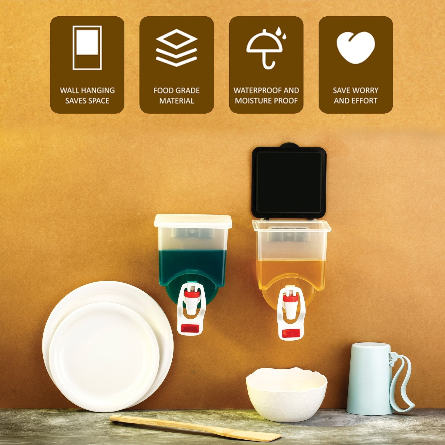 Wall Mounted Oil Dispenser Bottle – 1100ml Kitchen Storage