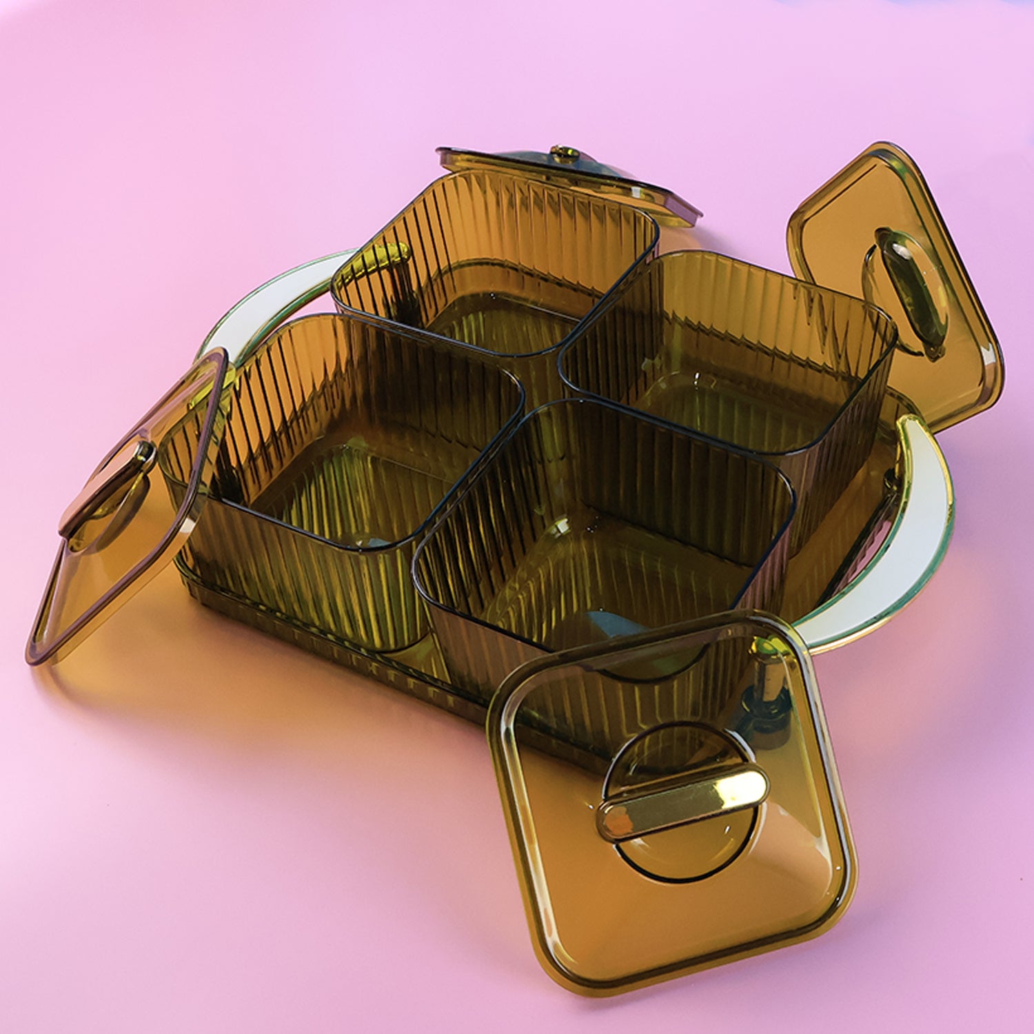 Luxury Delight 4-Piece Dry Fruit Storage Box Set – Elegant Design