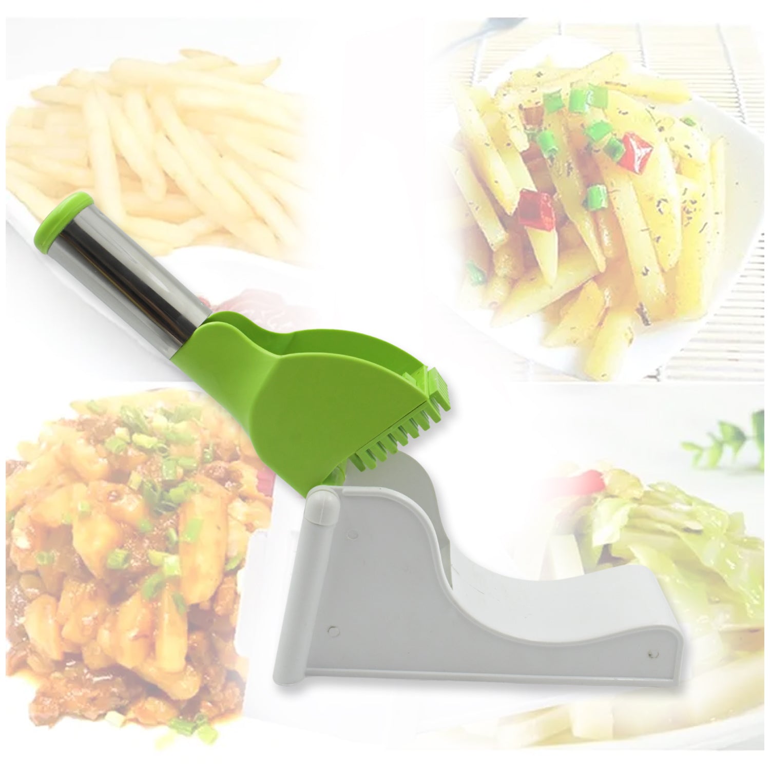 Virgin Plastic Potato Chipser and Slicer with Container