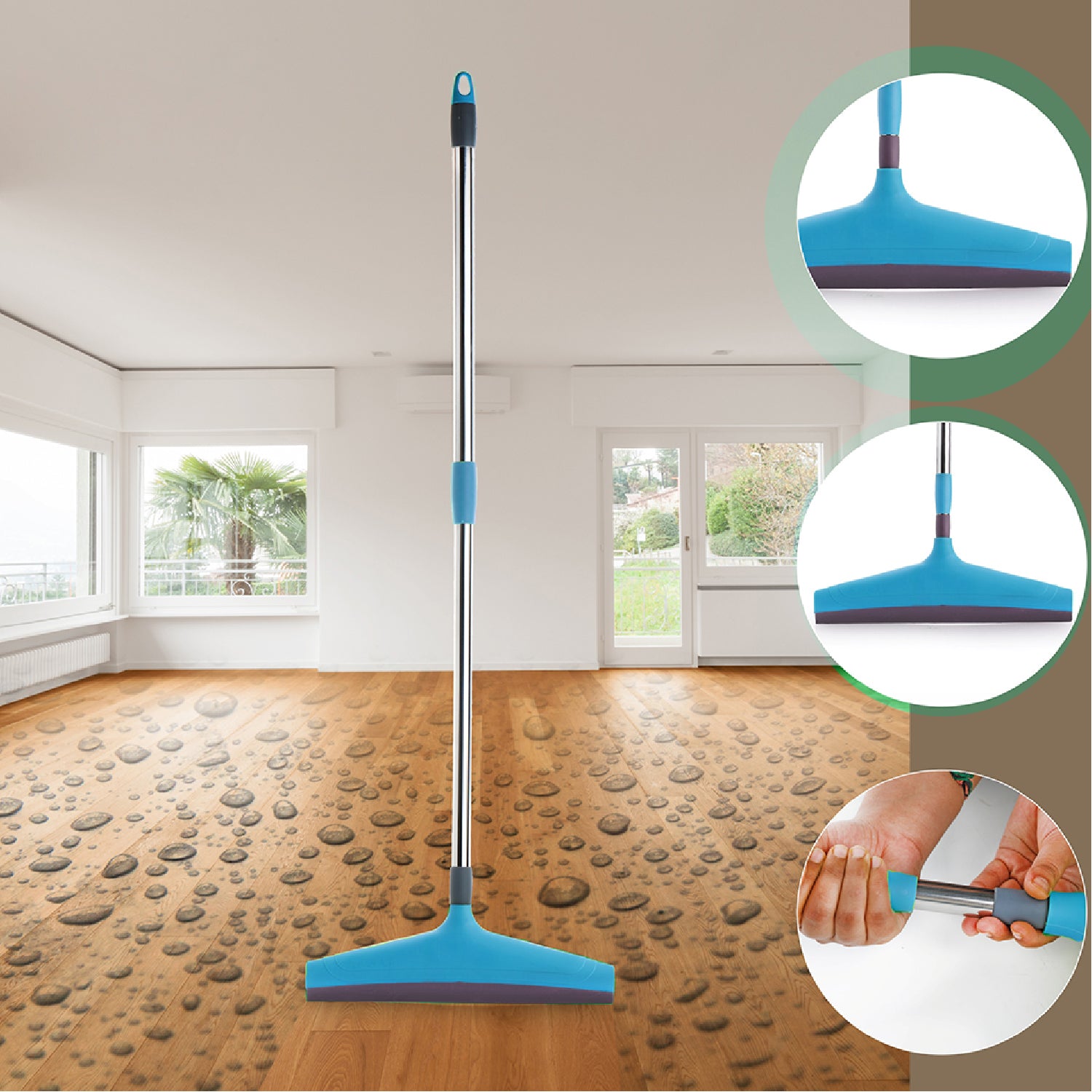 Adjustable Stainless Steel Bathroom Floor Wiper – Easy Clean Rod