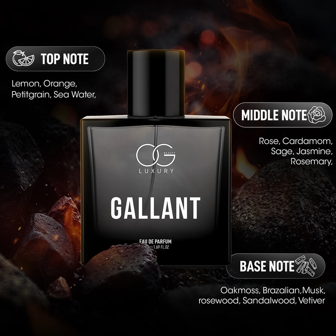 OG Beauty Gallant Eau De Parfum – Luxury Scent (50ml, 1 Pc)