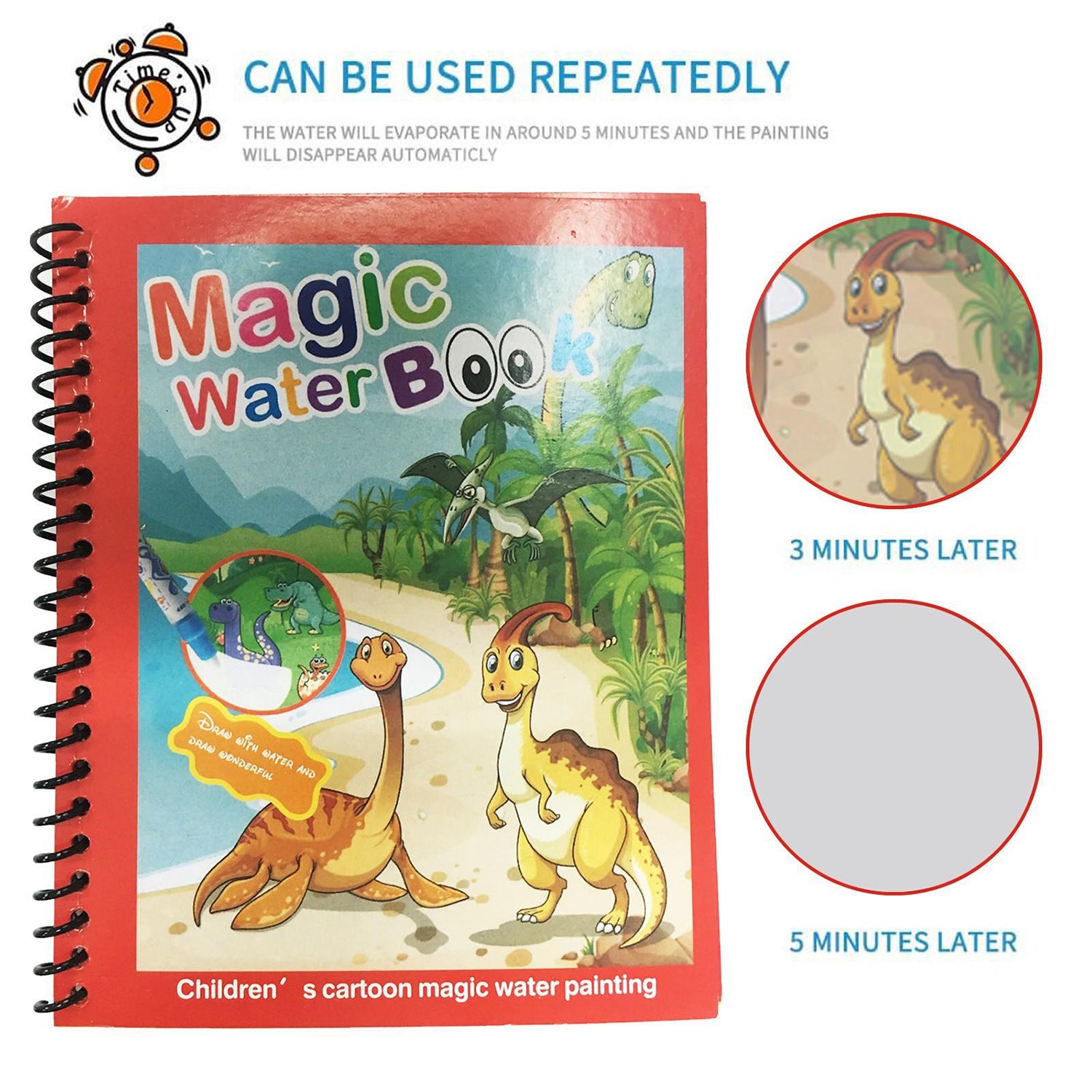 Magic Water Quick-Dry Coloring Book – Doodle & Paint with Magic Pen