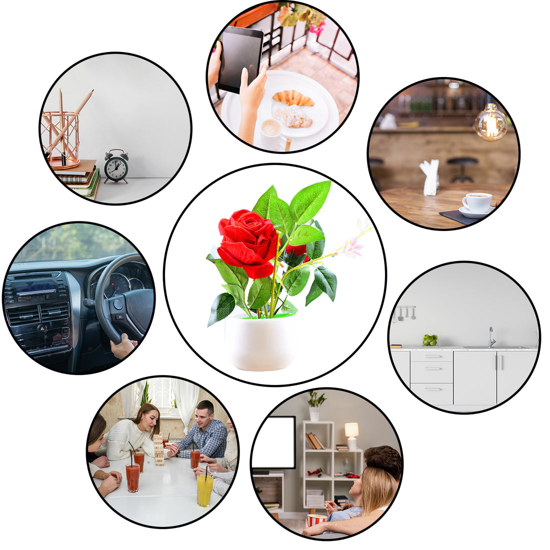 Artificial Rose Flower Plant with Pot | Home, Office & Gift Decor