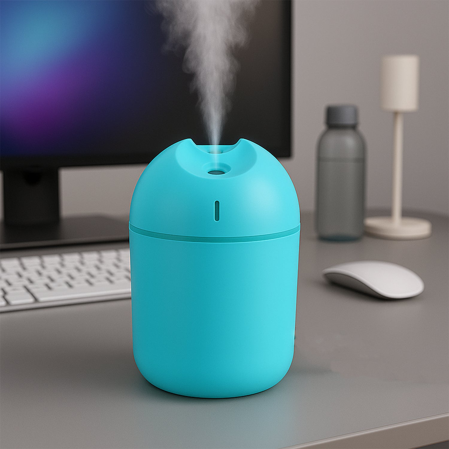 Mini USB Air Humidifier for Home & Office – Blue (1 Pc)