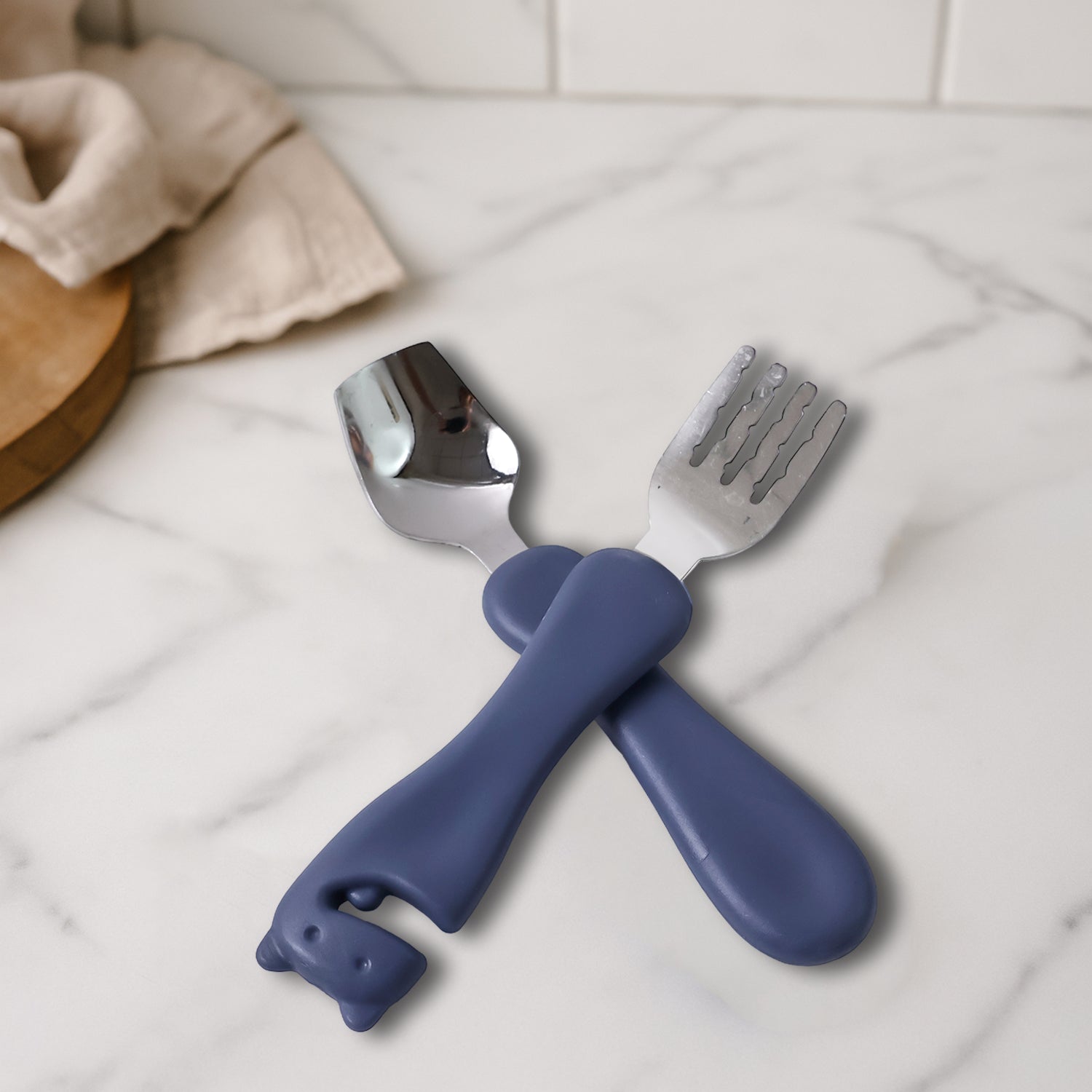 Supermom Stainless Steel Spoon & Fork Set – 2-Piece Foodie Essentials