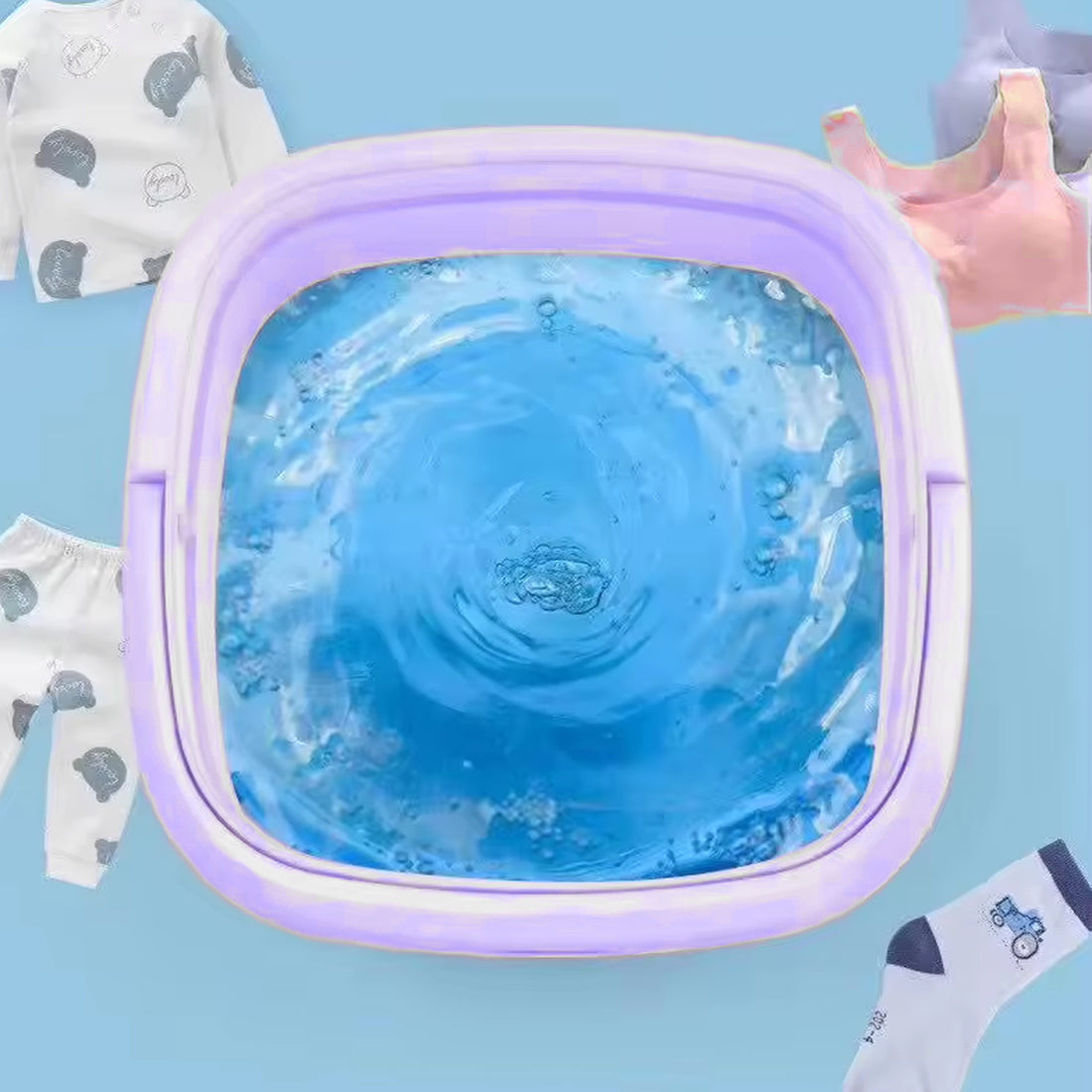 Mini Portable Folding Washing Machine - Deep Clean for Baby Clothes & More