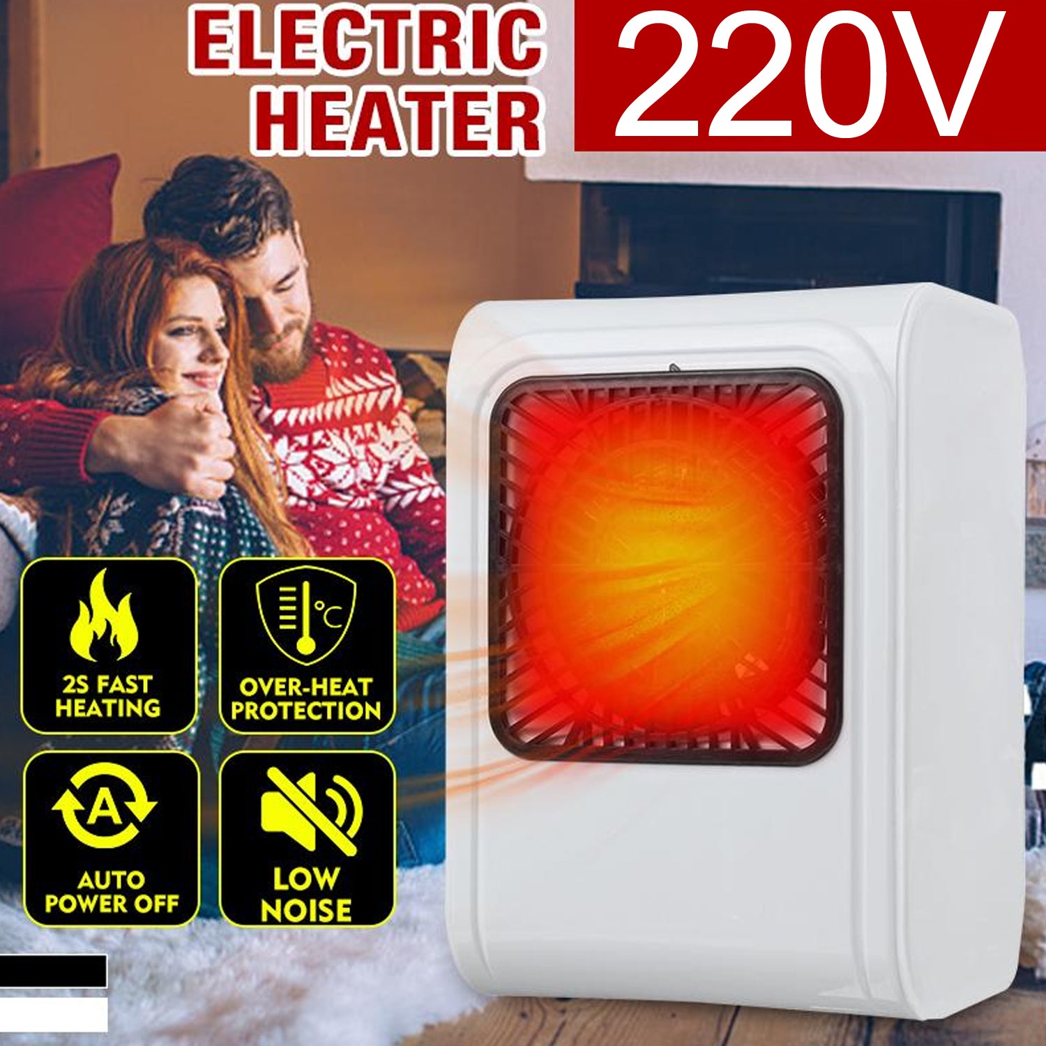 Warm Wind 220V Heater for Office & Bedroom – Efficient Room Heater
