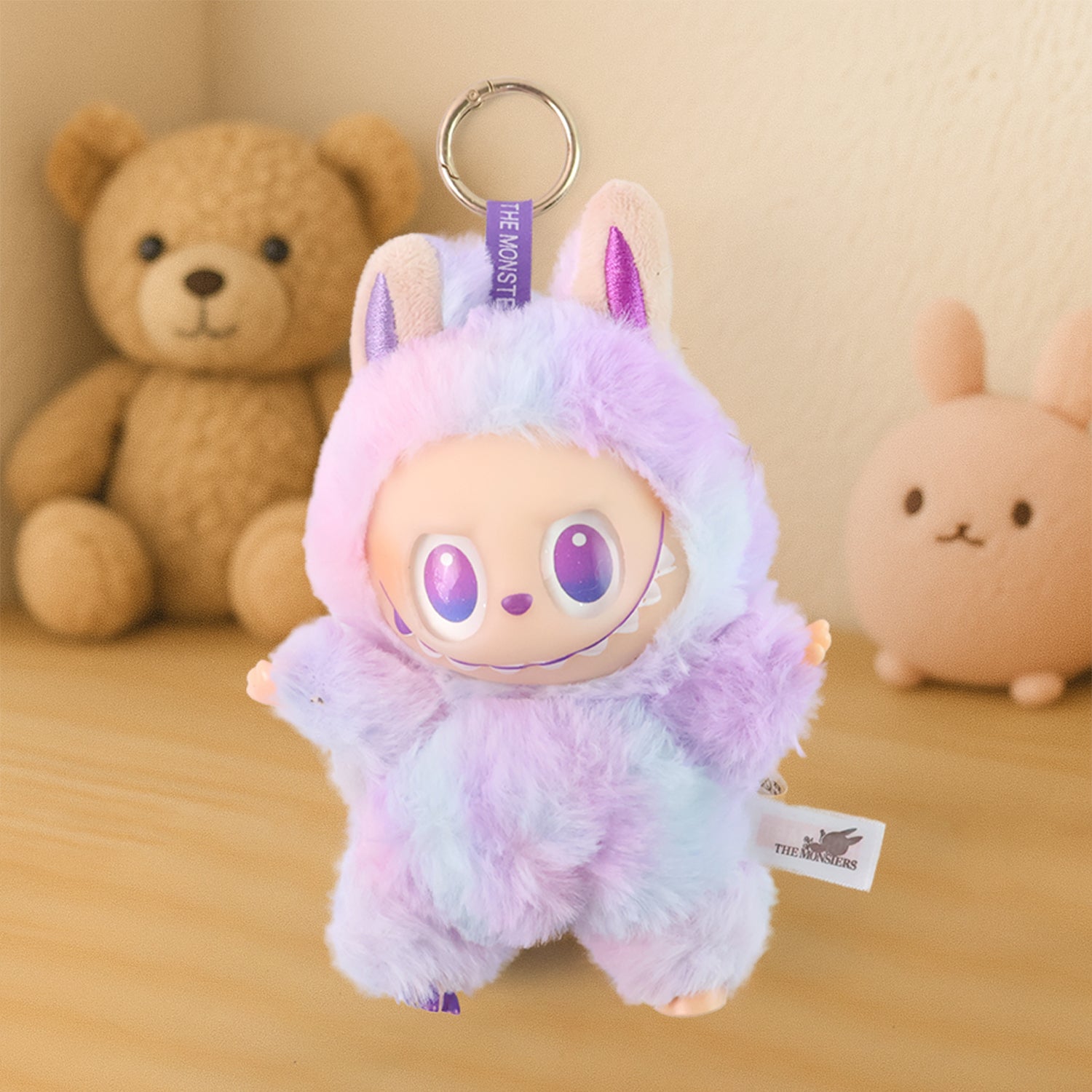 Cute Light Purple Plush Toy Cartoon Keychain with Hook (1 Pc)