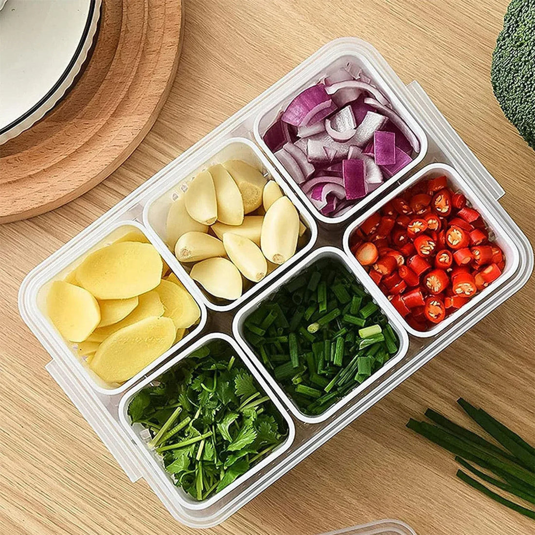 Fridge Storage Box with Drain Tray – Kitchen Organizer (1 Pc) - fiveend.com