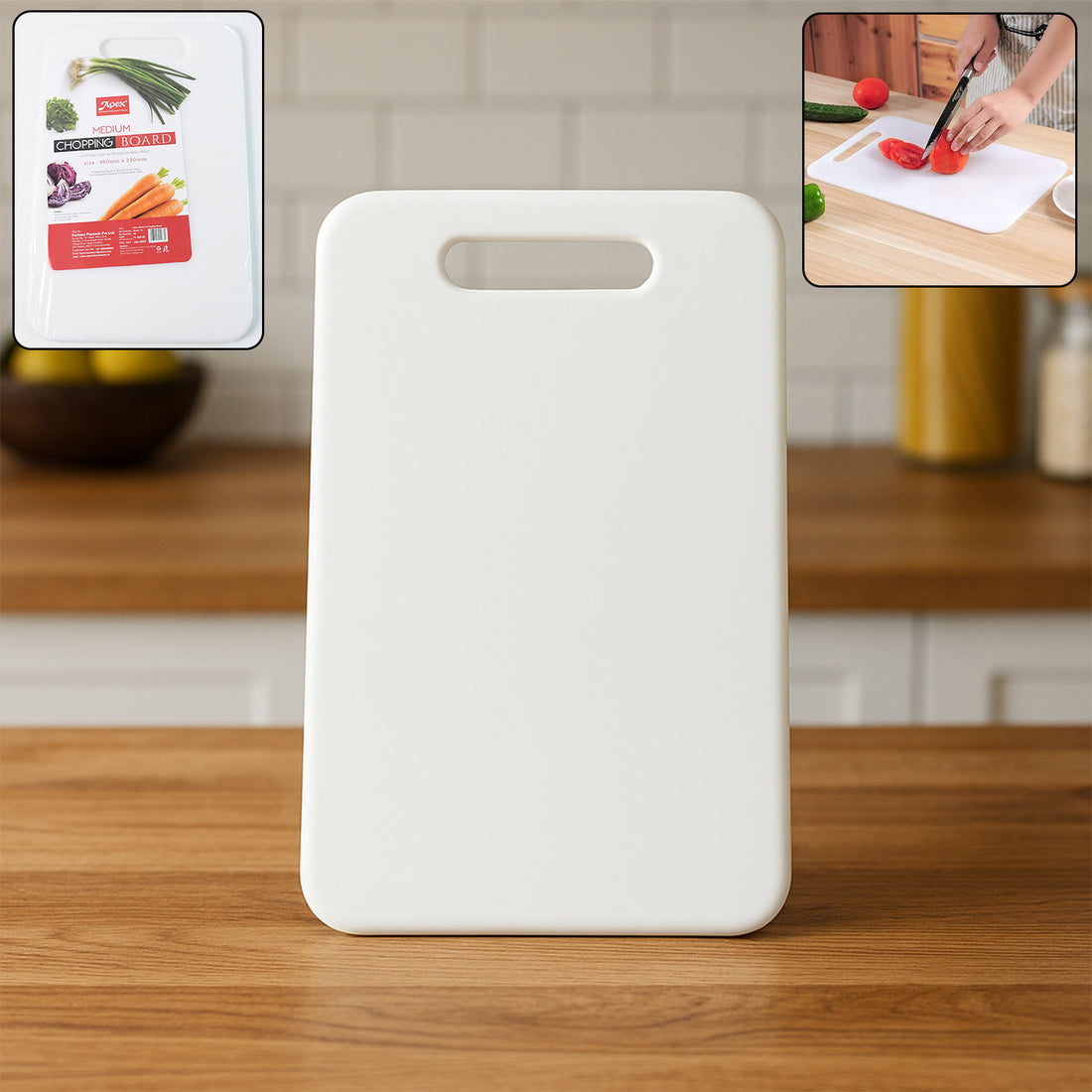Apex Medium Plastic Chopping Board – 36x23cm, Durable (1 Pc)