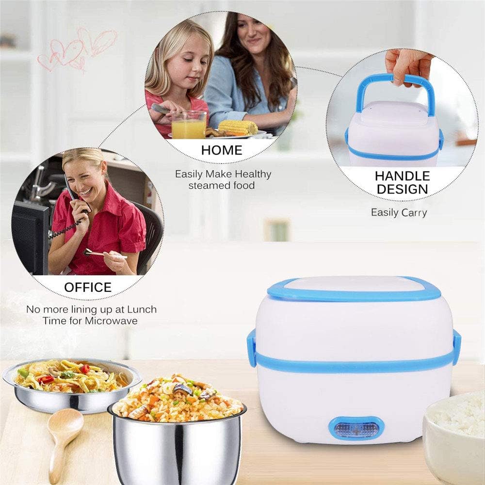 Electric Lunch Box – Portable Food Warmer, Stainless Steel Compartments