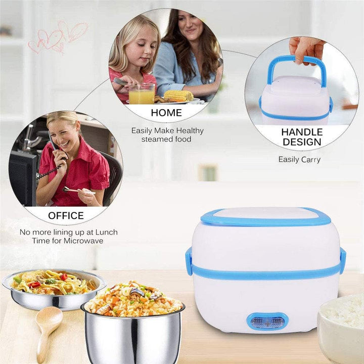 Electric Lunch Box – Portable Food Warmer, Stainless Steel Compartments