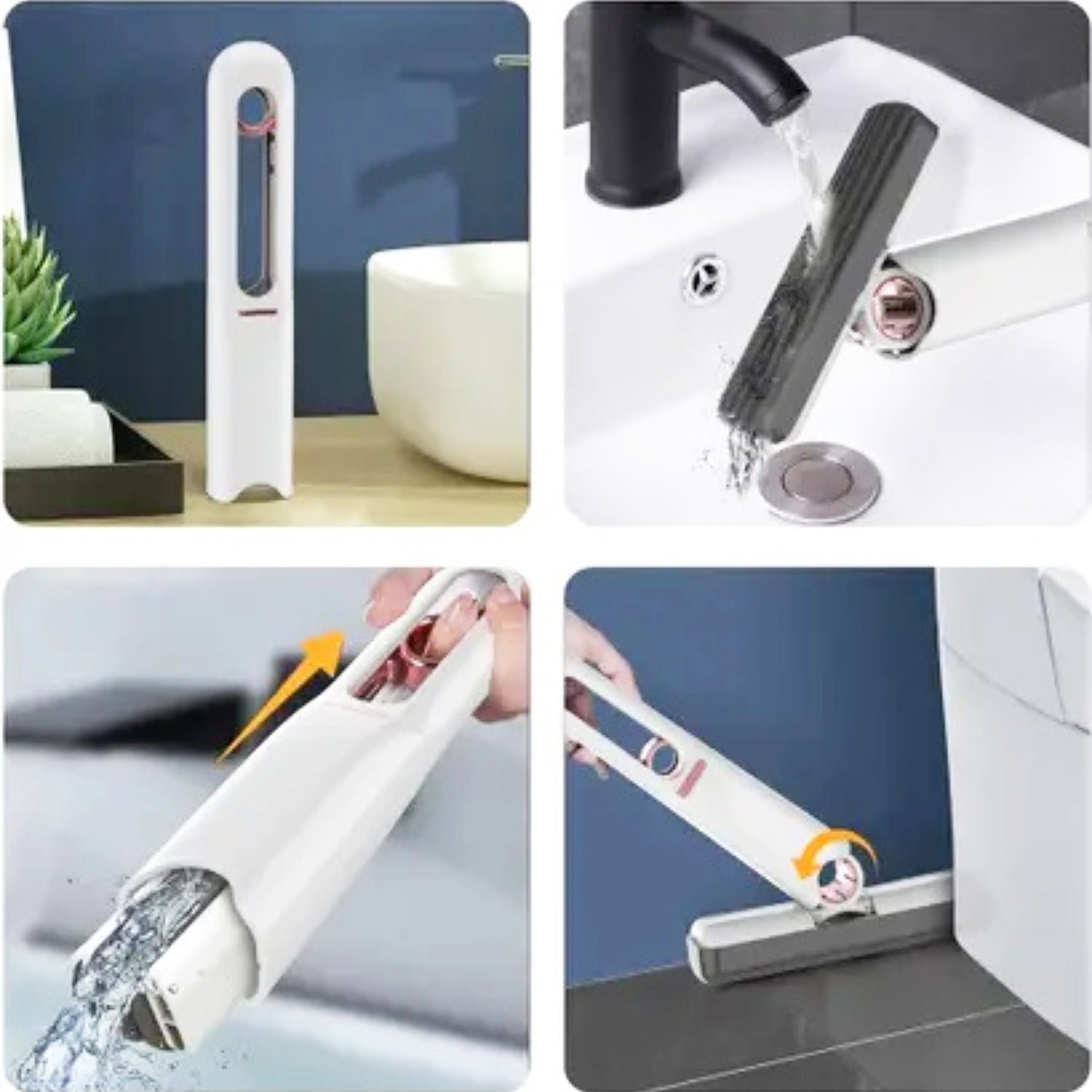 Self-Squeeze Mini Mop with Absorbent Sponge Head for Kitchen & Bathroom