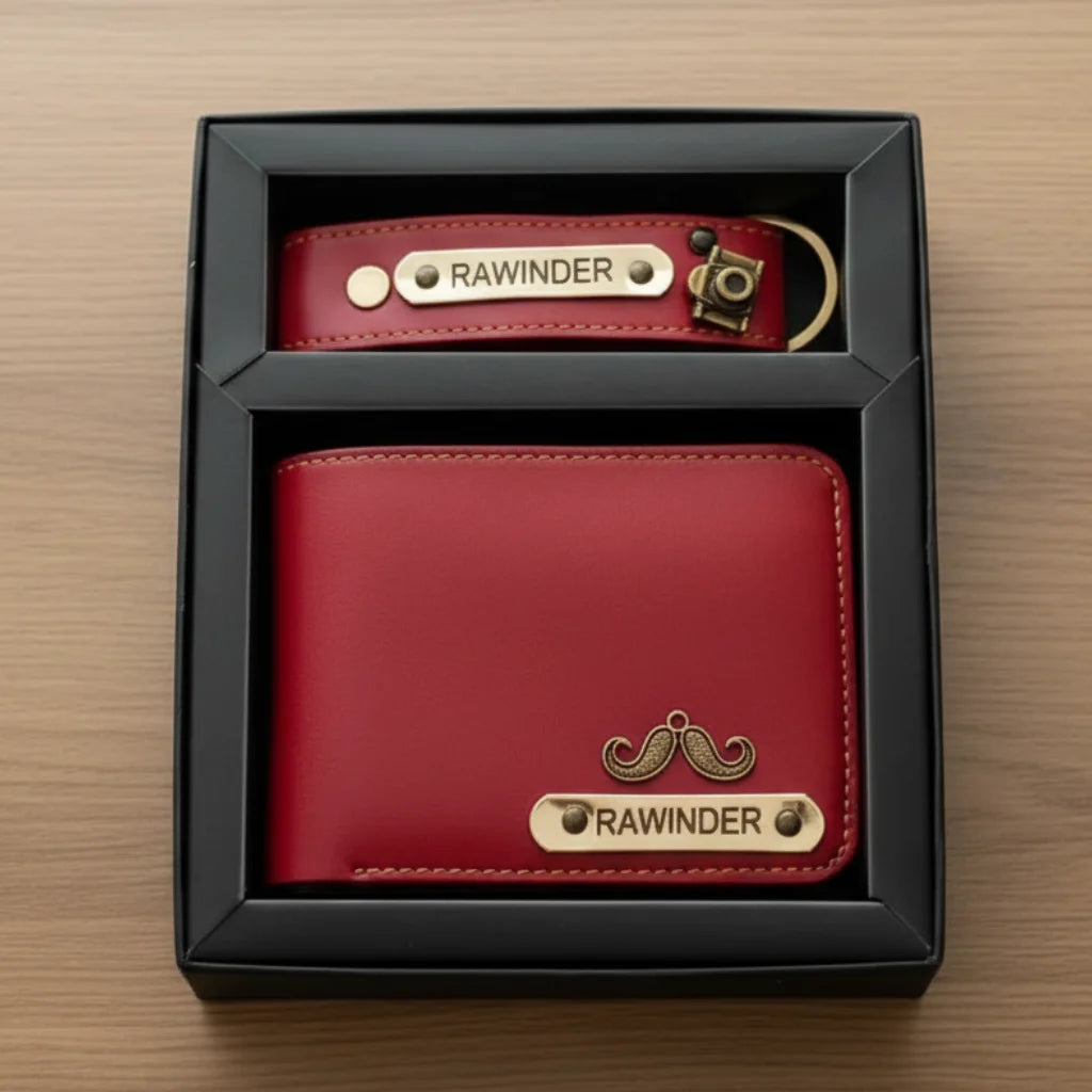 Personalized Wallet & Keychain Combo for Men – Perfect Gift for Him