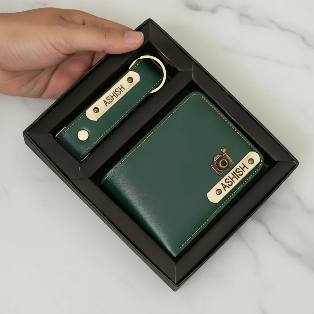 Personalized Wallet & Keychain Combo for Men – Perfect Gift for Him