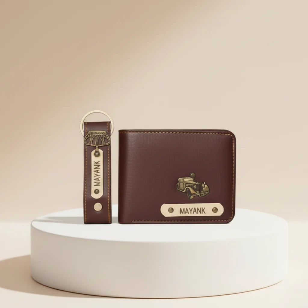Personalized Wallet & Keychain Combo for Men – Perfect Gift for Him