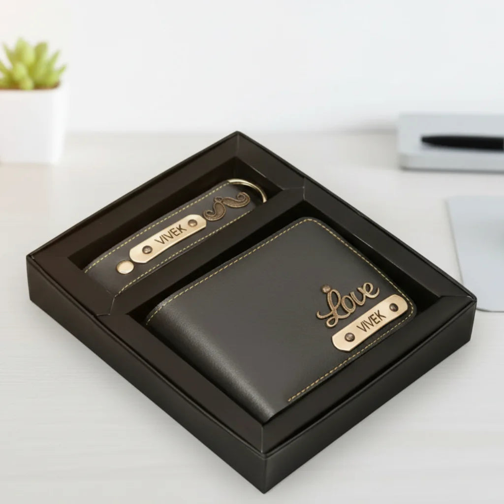 Personalized Wallet & Keychain Combo for Men – Perfect Gift for Him
