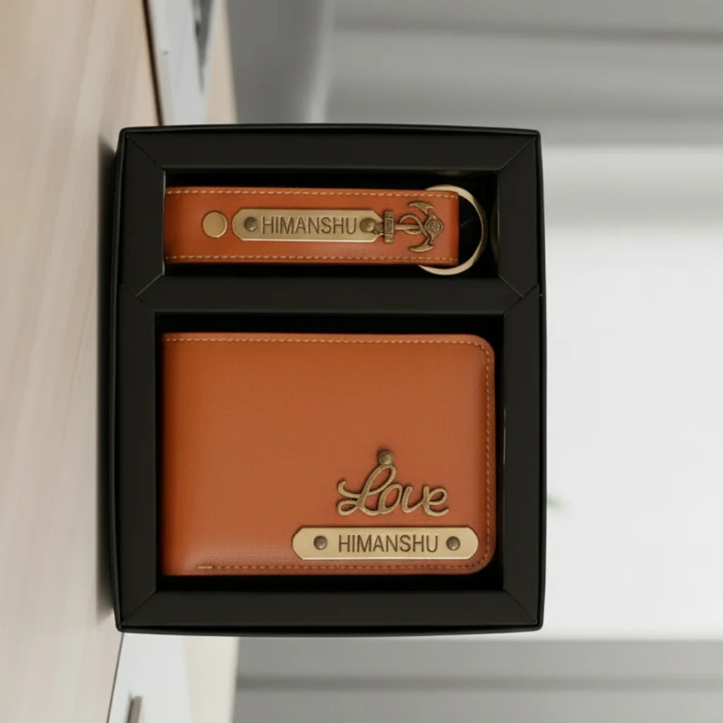 Personalized Wallet & Keychain Combo for Men – Perfect Gift for Him