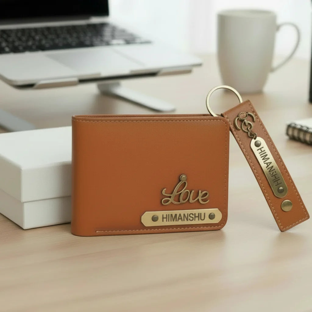 Personalized Wallet & Keychain Combo for Men – Perfect Gift for Him