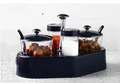 Ganesh Rendy Condiment Set with Transparent Spice Jar (Plastic)