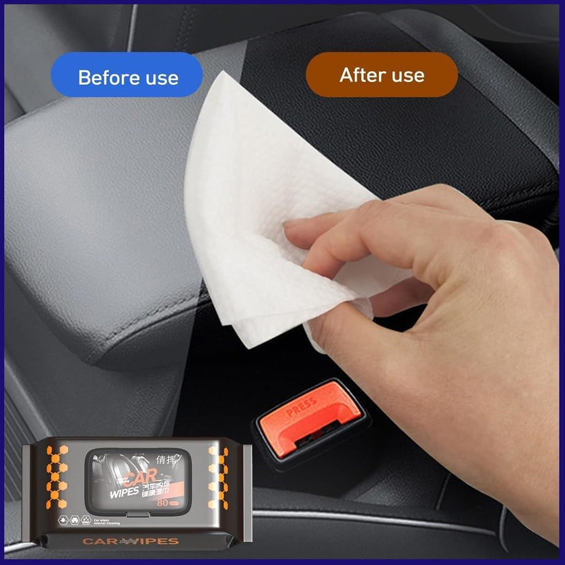 Car Dashboard Scratch Remover Wipes – 80 Pcs Set for Auto Care
