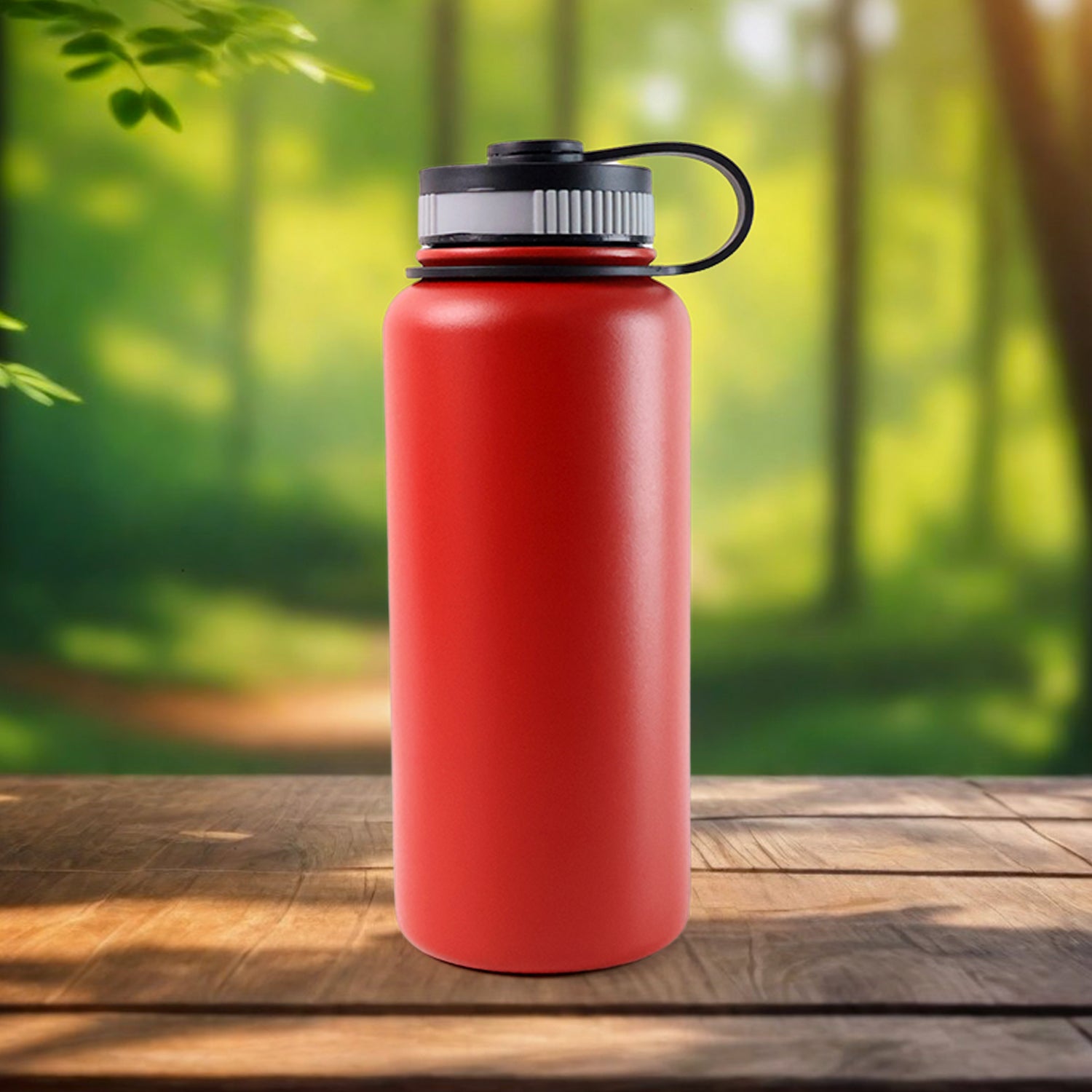 Red Stainless Steel 1L Vacuum Insulated Water Bottle – Double Wall